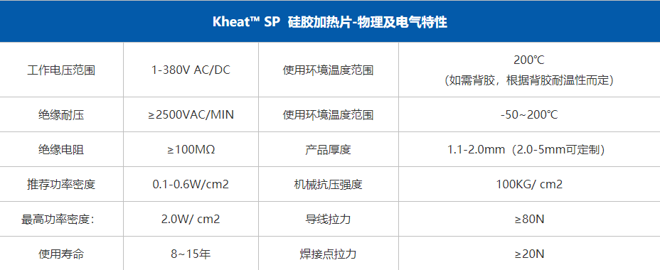 硅胶发热片参数